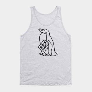 Penguin with Biden Harris Sign Outline Tank Top